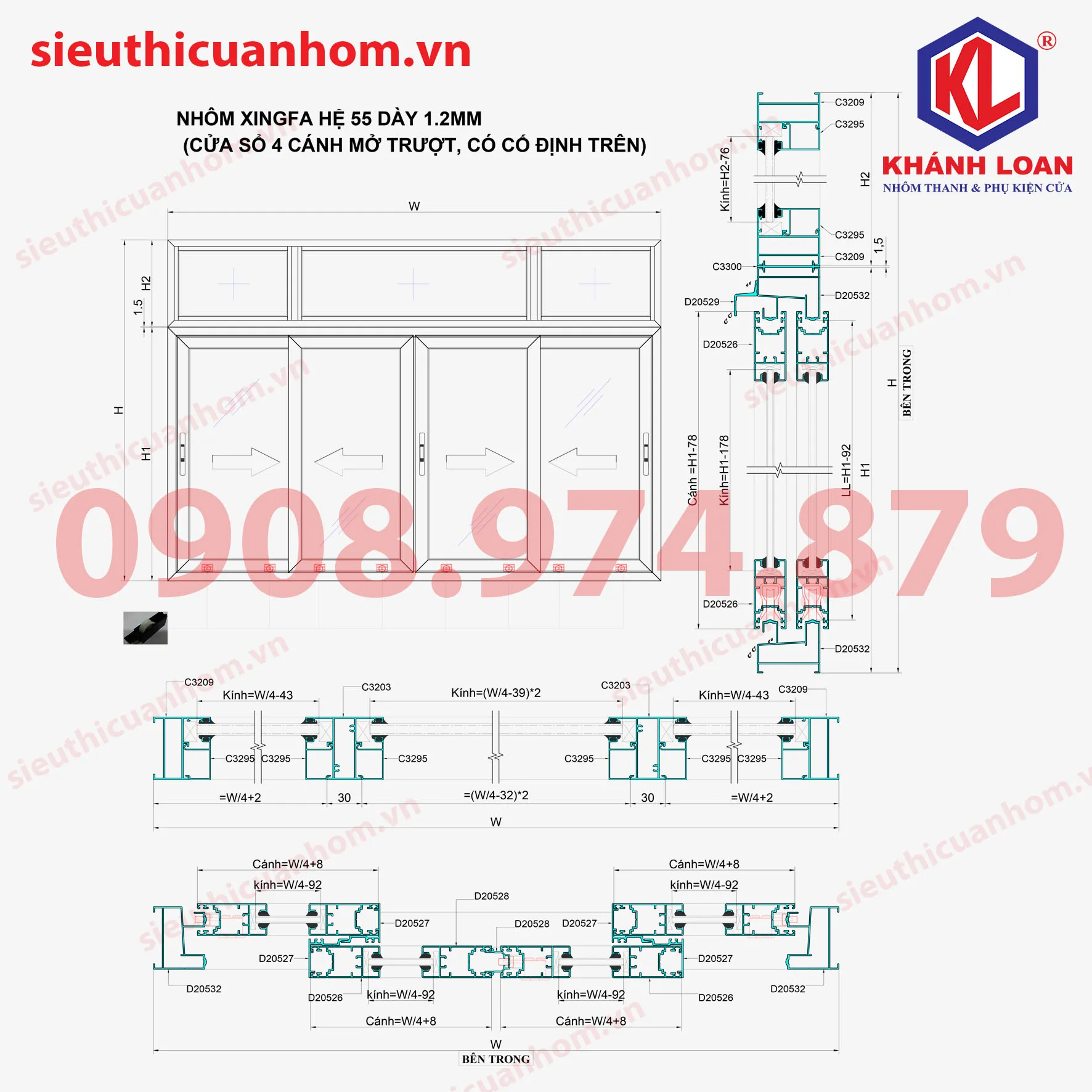 Thợ đang thi công cửa lùa nhôm kính