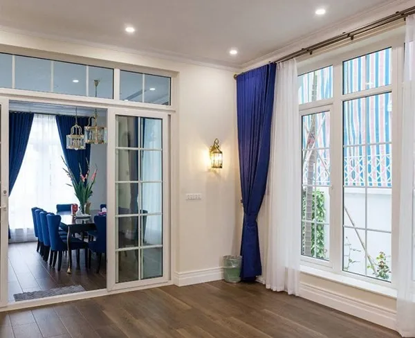 Cửa nhôm Xingfa 2 cánh kính kết hợp nan hộp