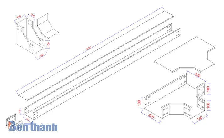 Bảng vẽ máng cáp sơn tĩnh điện