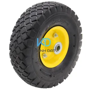 Bánh xe cao su khí nén 10 inch x 3.50-4, tải trọng 100kg, vật liệu cao su + kim loại