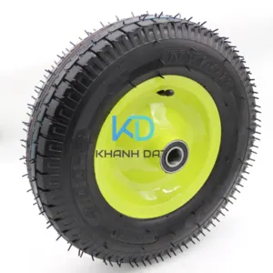 Bánh xe cao su khí nén 16 inch x 4.00-8, tải trọng 150kg, vật liệu cao su + kim loại