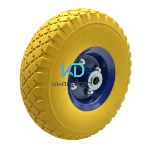 Bánh xe xốp PU 10 inch x 3.00-4, tải trọng 150kg, vật liệu PU + thép