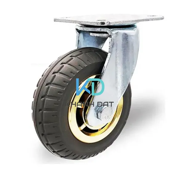 Các loại bánh xe cao su đặc chịu lực được sắp xếp trên kệ