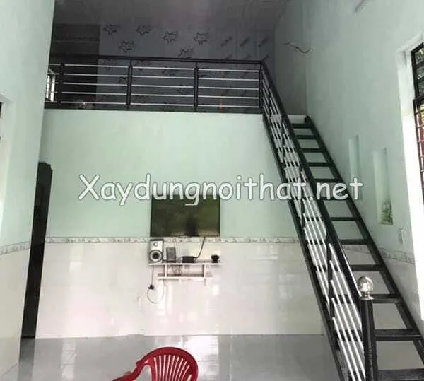 Cầu thang sắt gác lửng thẳng