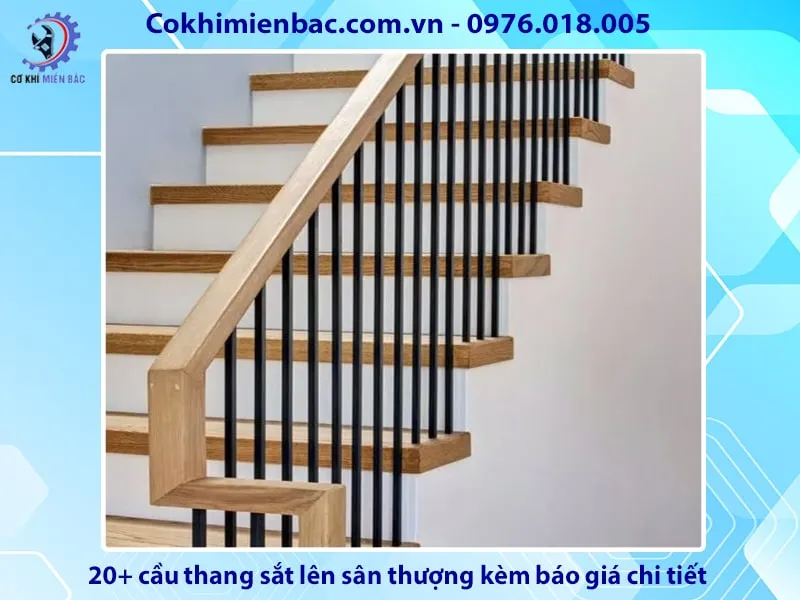 Cầu thang sắt thẩm mỹ với chi tiết uốn lượn