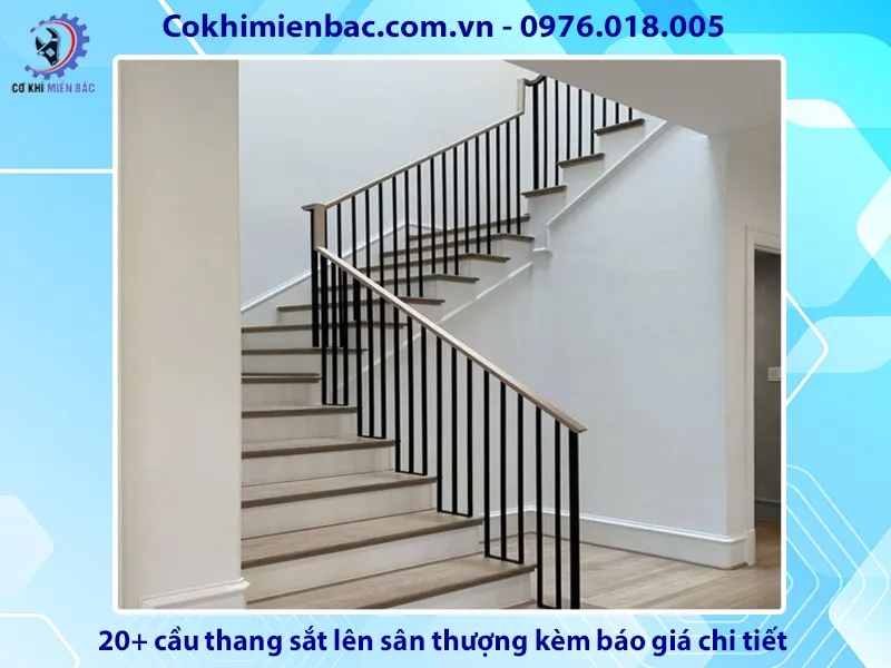 Mẫu cầu thang sắt đơn giản cho nhà cấp 4