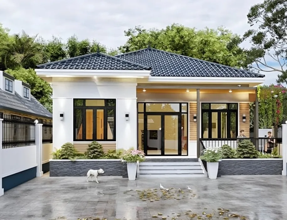 Chi phí xây nhà cấp 4 100m2 mái ngói truyền thống.