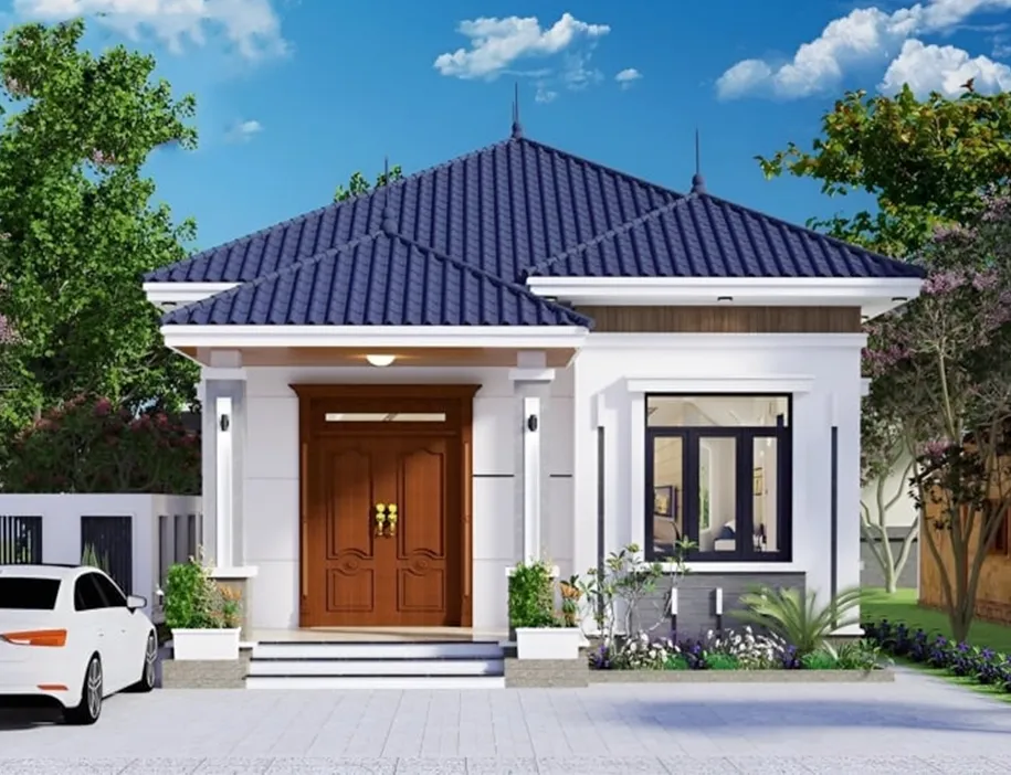 Chi phí xây nhà cấp 4 100m2 mái nhật với 2 phòng ngủ.