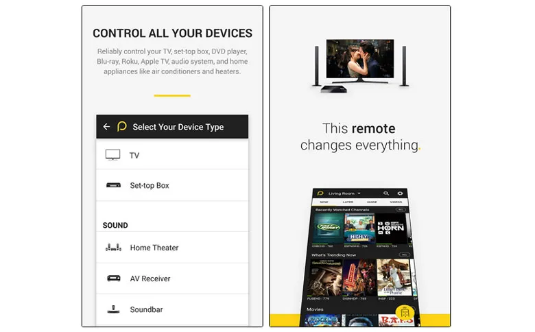 Ứng dụng điều khiển điều hòa bằng điện thoại: Peel Universal Smart TV Remote Control