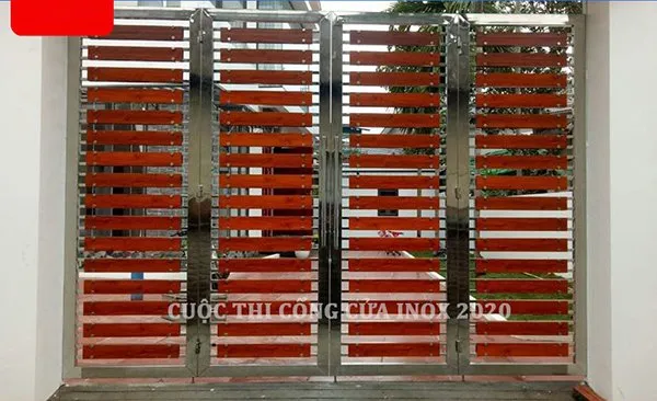 Cổng inox 4 cánh đẹp mắt với thiết kế mới