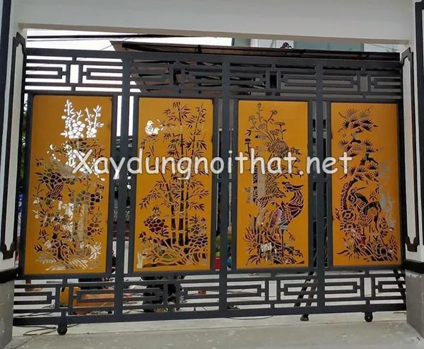 Mẫu cửa cổng lùa sắt tạo hình CNC