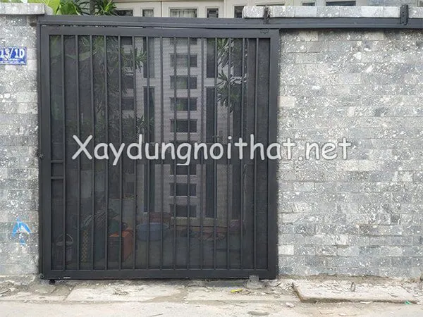 Cửa cổng sắt lùa 1 cánh đơn giản