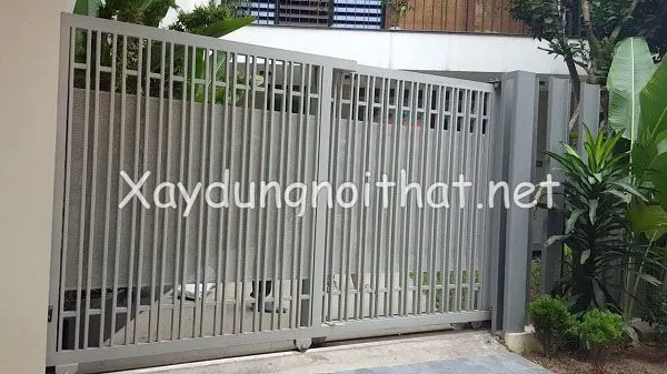 Mẫu cửa cổng sắt lùa đẹp cho công trình dân dụng