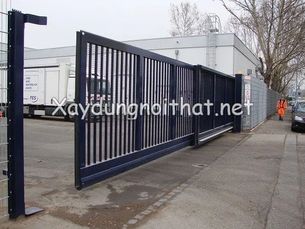 Mẫu cửa cổng sắt lùa cho nhà máy hoặc khu công nghiệp