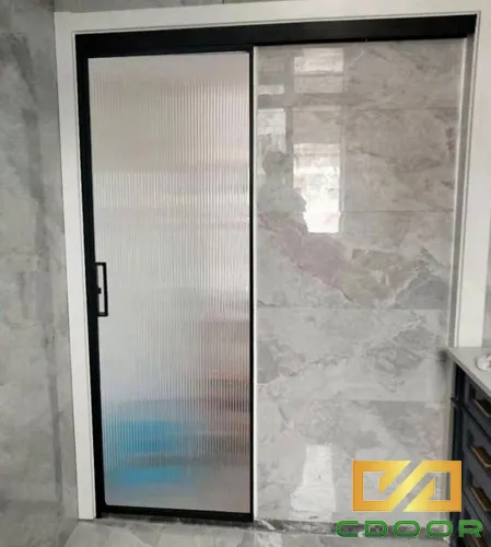 Cửa lùa toilet nhôm hệ Slim kính mờ cao cấp