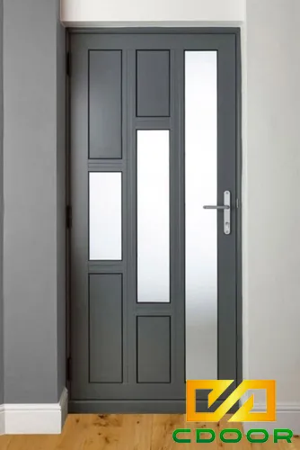 Mẫu cửa nhôm 1 cánh chia đố dọc so le độc đáo