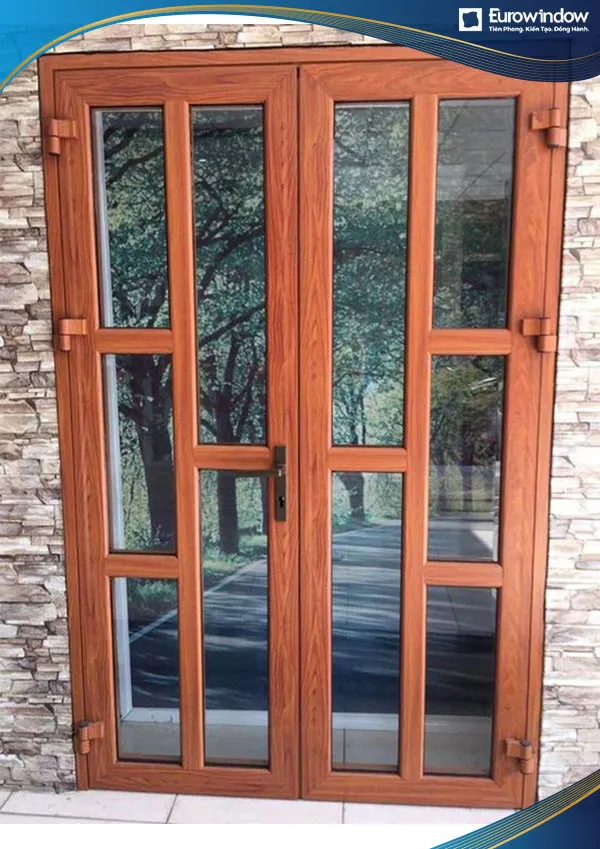 Cá»­a nhÃ´m chia Ã´ lá»‡ch mÃ u vÃ¢n gá»—