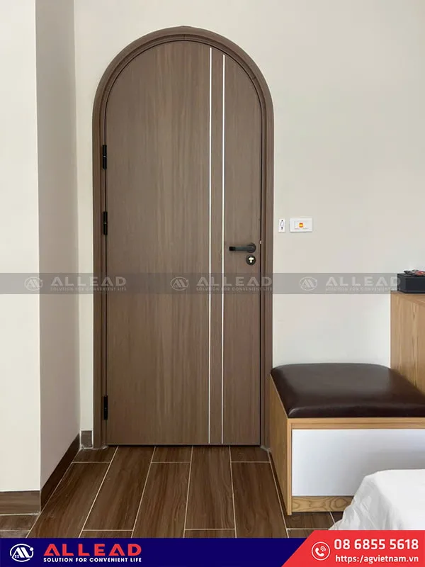 Cửa nhôm giả gỗ phòng ngủ chống ồn