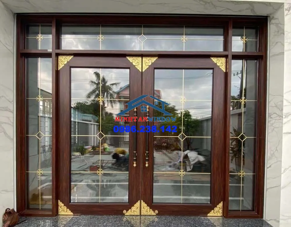 cá»­a nhÃ´m giáº£ gá»— 02