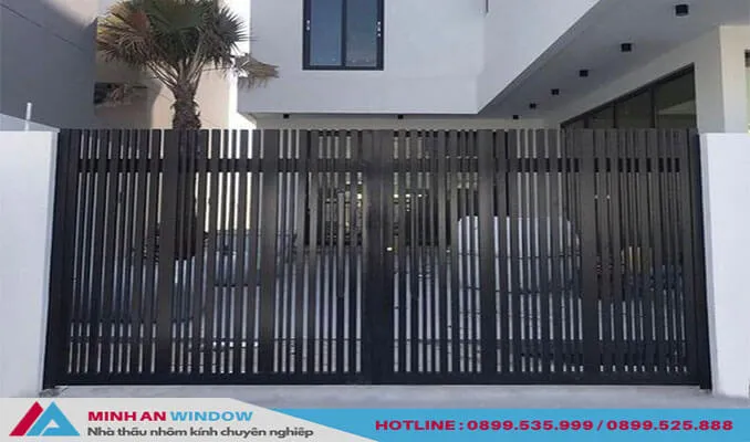 Mẫu Cửa cổng sắt 4 cánh đơn giản cao cấp chất lượng phổ biến 2022 - Mẫu số 1