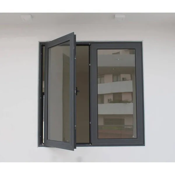 Mẫu cửa sổ nhôm Xingfa màu xám ghi 2 cánh