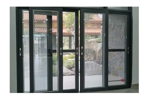Cửa lùa nhôm Xingfa màu xám ghi