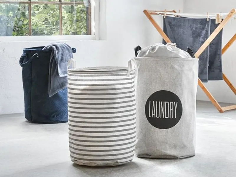 Giỏ đựng đồ giặt vải polyester ENAR màu xám
