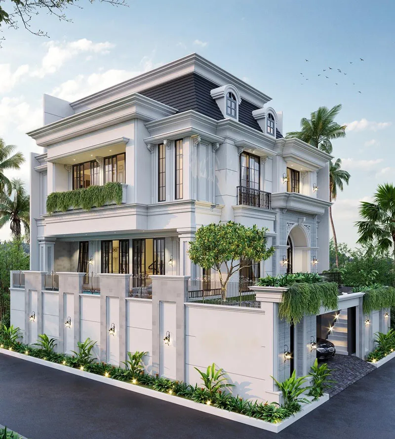 Mẫu tường rào xây kín