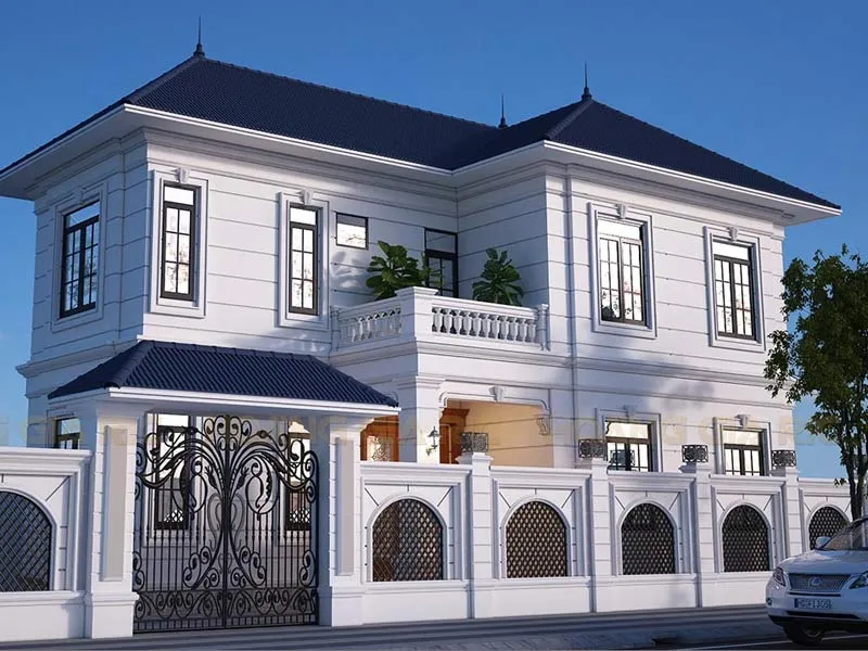 Hàng rào cho biệt thự tân cổ điển 2 tầng đẹp