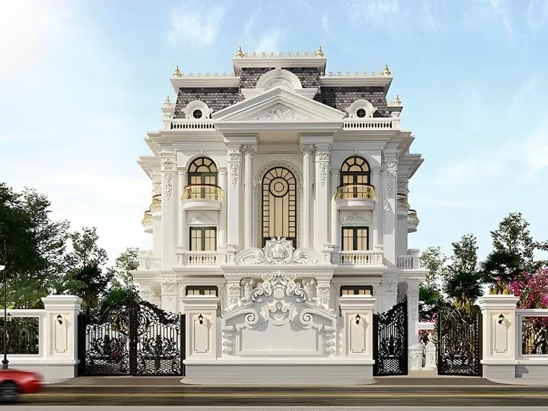 Hàng rào cho biệt thự tân cổ điển 3 tầng đẹp