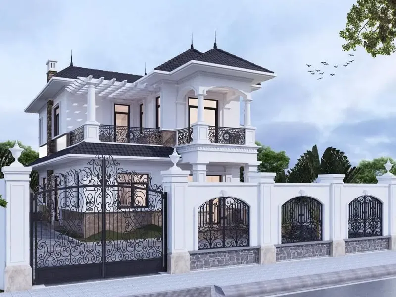 Hàng rào sắt biệt thự tân cổ điển