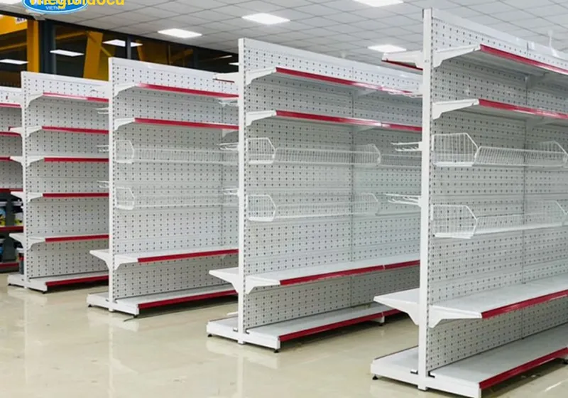 Kệ rổ mì thanh lý chuyên dụng cho cửa hàng tạp hóa, dễ trưng bày gói lớn