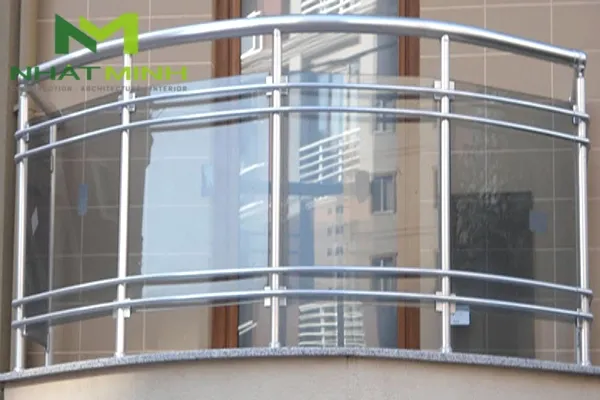 Lan can inox kết hợp kính cường lực