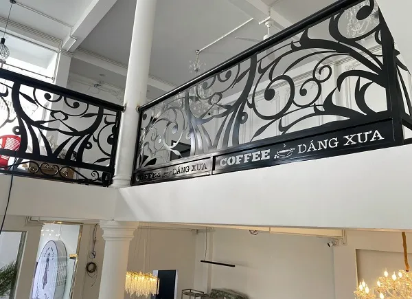 lan can sắt CNC cho quán cafe