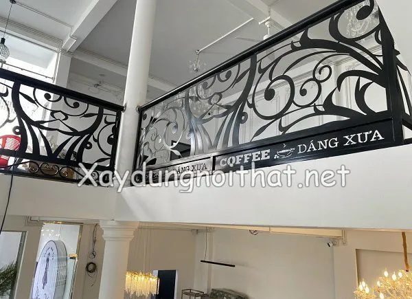 Lan can sắt CNC độc đáo tạo điểm nhấn cho quán Cafe