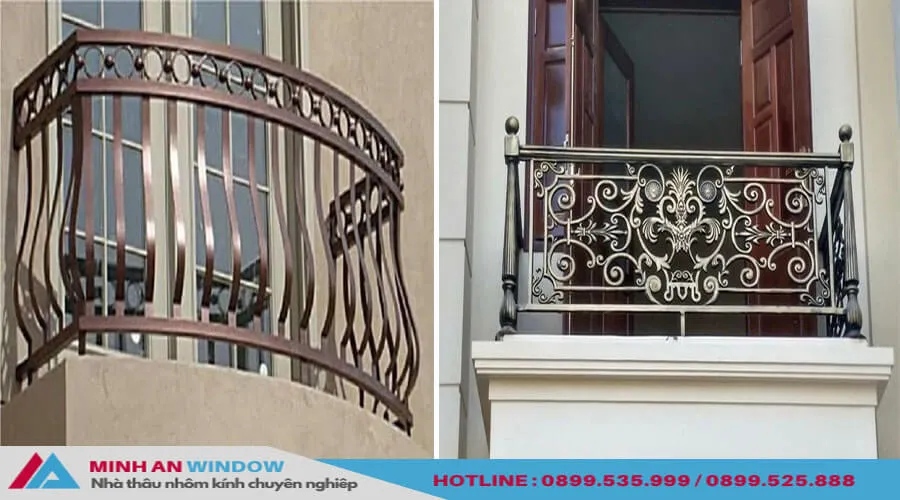 Lan can sắt hộp sơn tĩnh điện đơn giản cho ban công