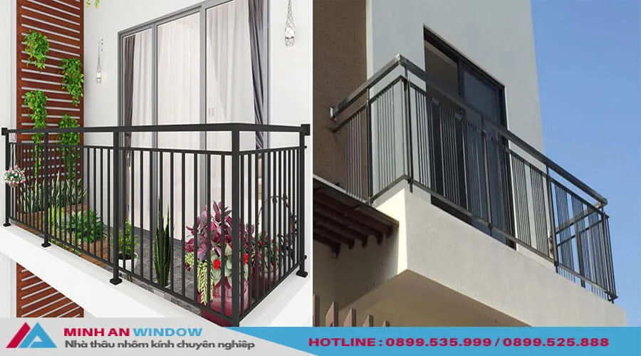 Mẫu lan can sắt sơn tĩnh điện cho cầu thang trong nhà