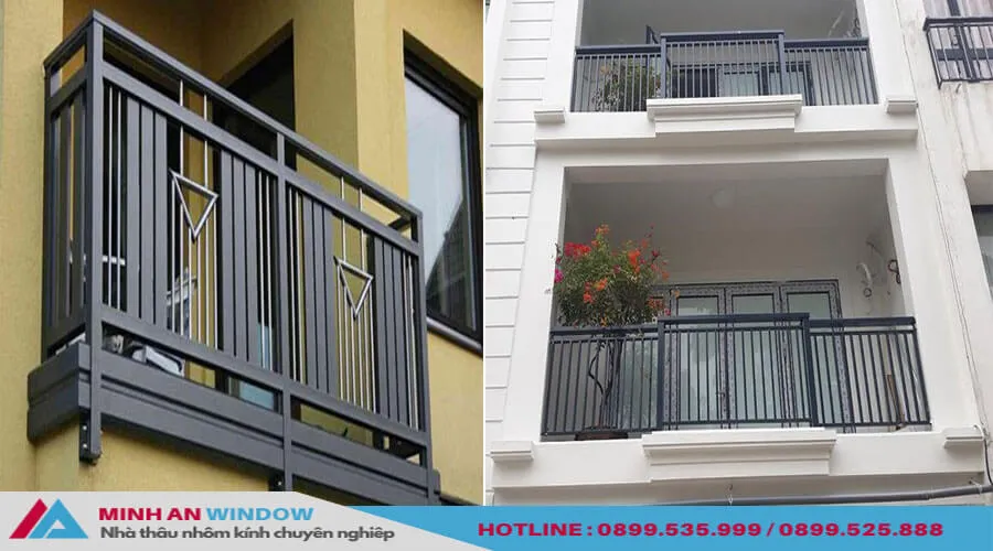 Lan can sắt sơn tĩnh điện màu đen sang trọng