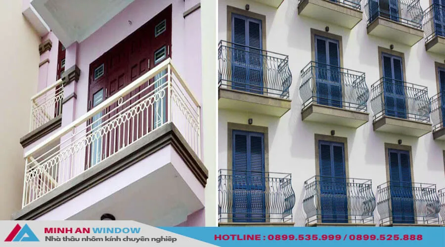 Lan can sắt mỹ thuật sơn tĩnh điện với họa tiết uốn cong