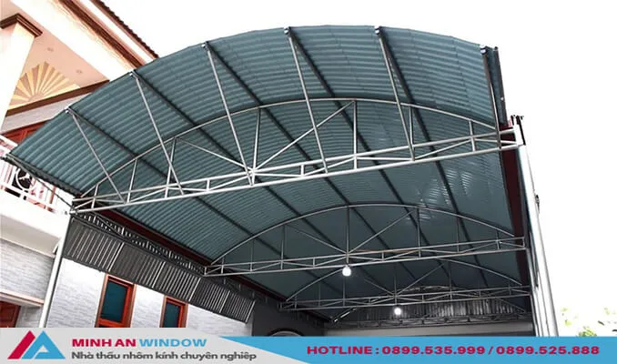 Máº«u MÃ¡i tÃ´n che sÃ¢n trÆ°á»›c nhÃ  cao cáº¥p cháº¥t lÆ°á»£ng phá»• biáº¿n