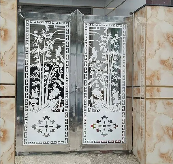 mẫu cửa cổng inox cnc 2 cánh