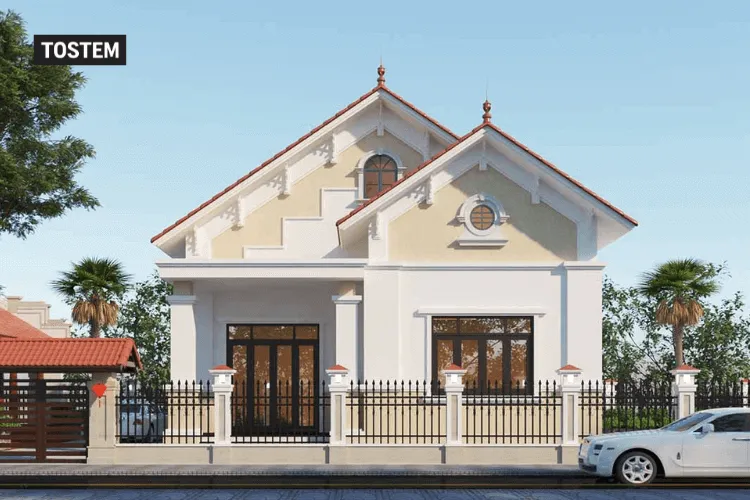 Mẫu hàng rào đẹp cho nhà mái thái