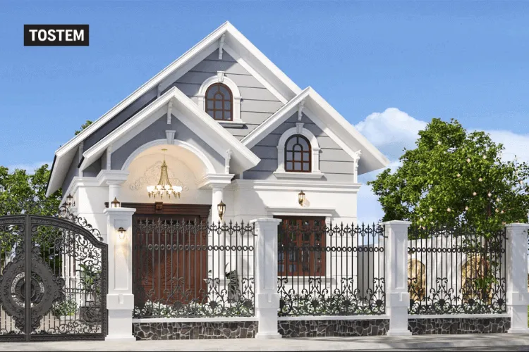 Mẫu hàng rào đẹp cho nhà mái thá