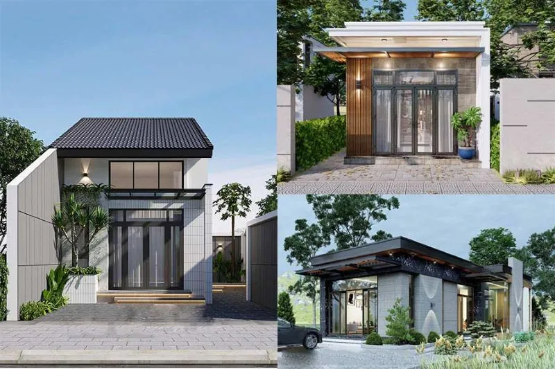 Phối cảnh nhà cấp 4 mái tôn 5x20m thiết kế hiện đại, tối giản