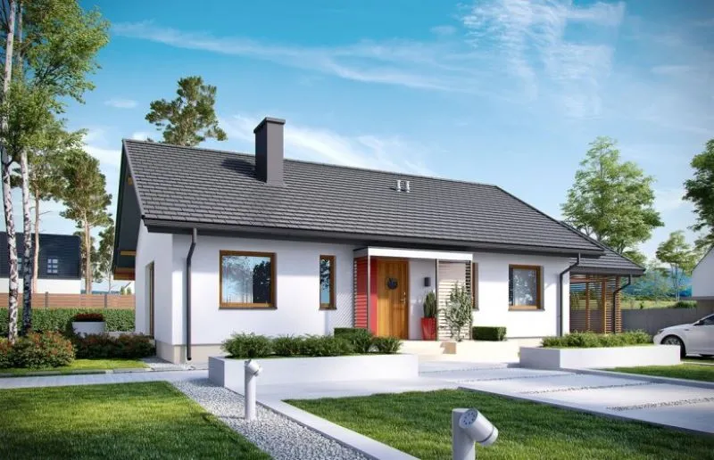 Nhà cấp 4 mái tôn 5x20m kết hợp sân vườn, tạo không gian xanh mát