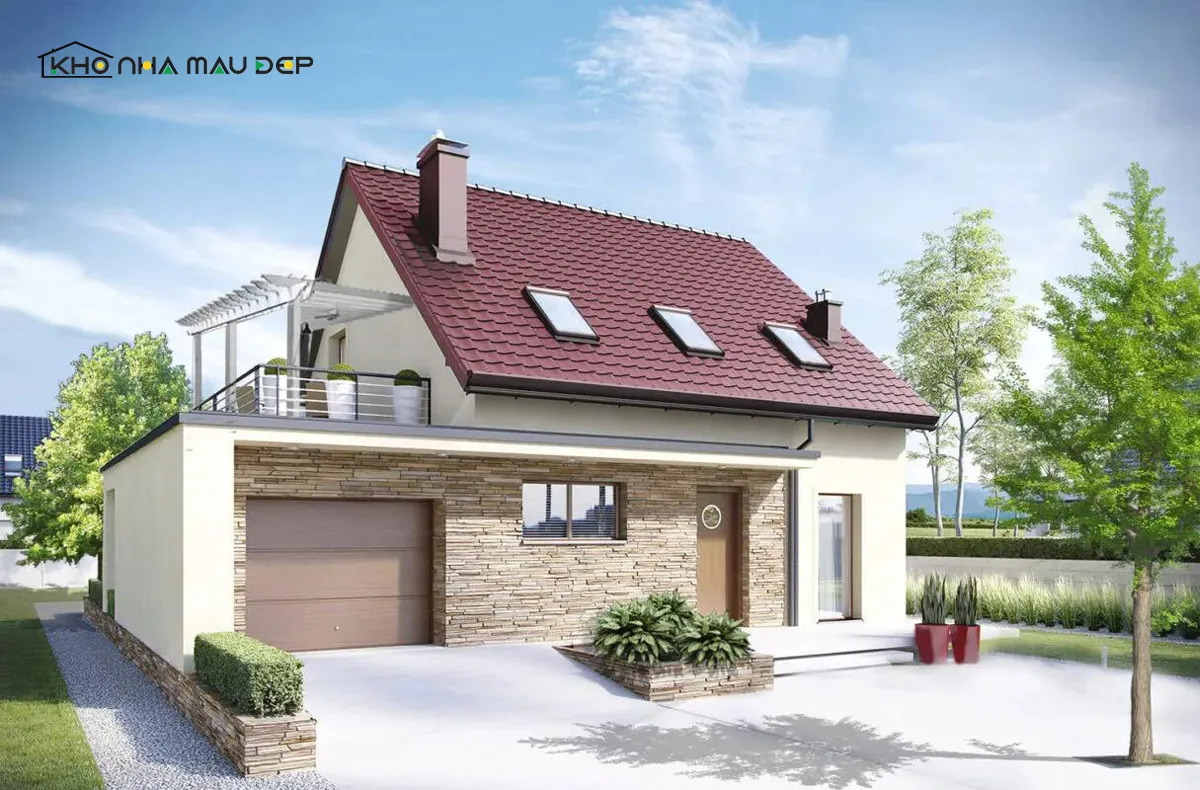 Nhà cấp 4 mái tôn có 2 phòng ngủ