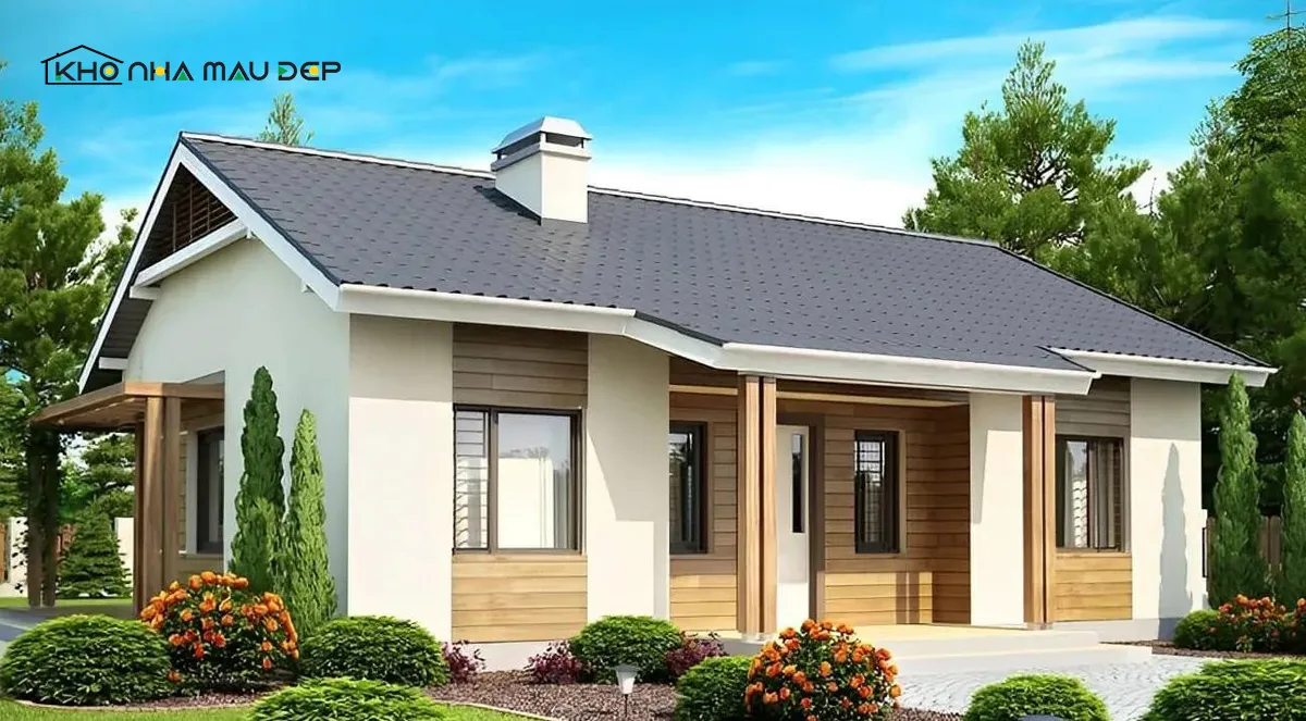Nhà cấp 4 nông thôn sử dụng tôn giả ngói