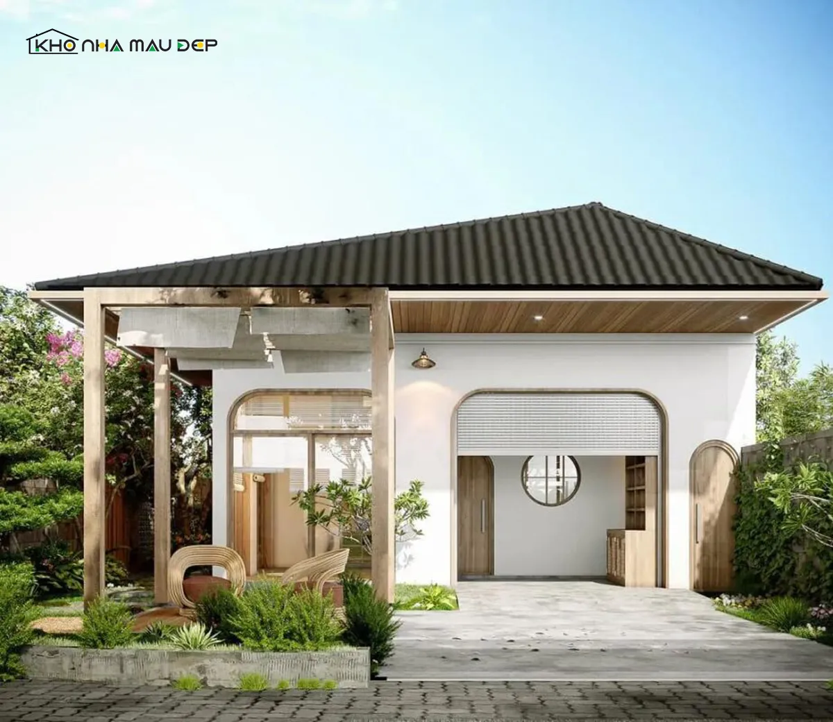 Nhà cấp 4 mái tôn có gác lửng