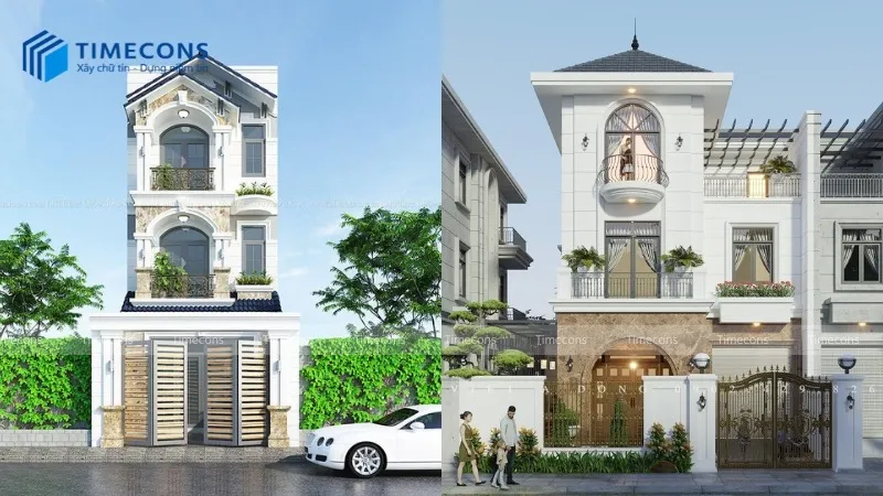 Nhà ống lợp mái tôn cổ điển