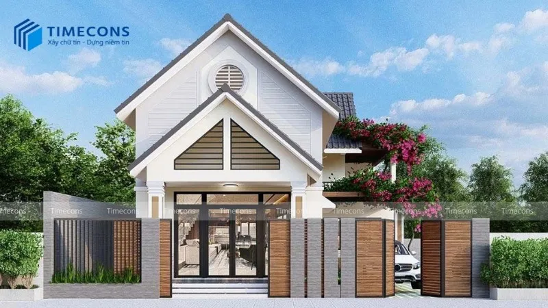 Nhà ống lợp mái tôn có gác lửng